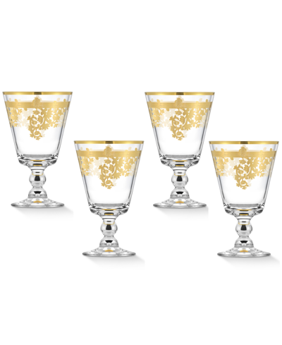 Shop Lorren Home Trends Rosalie Gold Short Goblet, Set Of 4