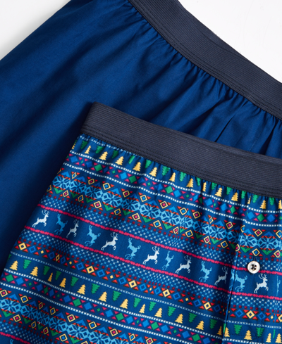 Shop Club Room Men's 2-pk. Patterned & Solid Boxer Shorts, Created For Macy's In Rick Evergreen
