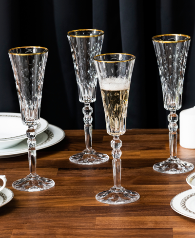 Lorren Home Trends Marilyn Gold-tone Flutes, Set Of 4 In Gold