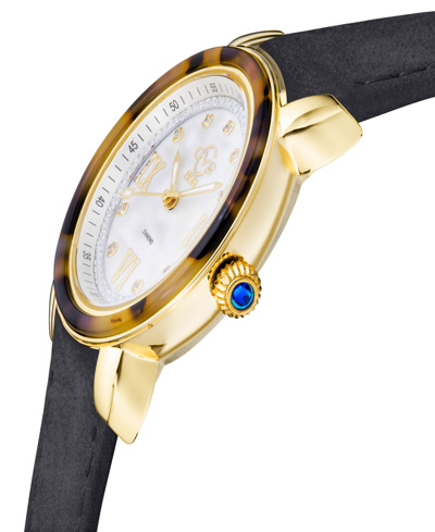 Gv2 By Gevril Women's Marsala Tortoise Black Leather Watch 36mm In Black