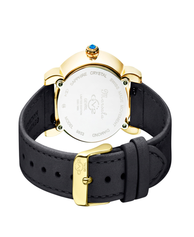 Gv2 By Gevril Women's Marsala Tortoise Black Leather Watch 36mm In Black