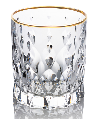 Shop Lorren Home Trends Marilyn Gold-tone Double Old Fashion (dof) Tumblers, Set Of 4