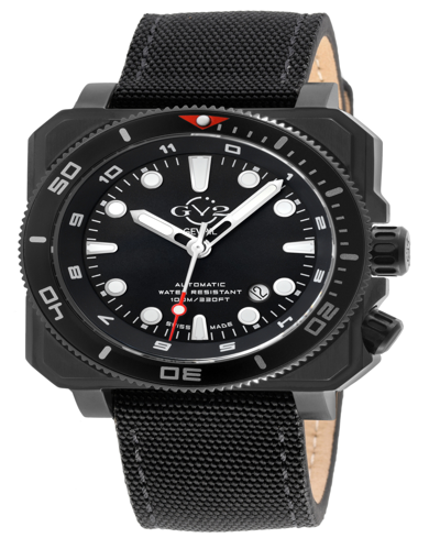 Shop Gv2 By Gevril Men's Xo Submarine Black Canvas Strap Watch 44mm