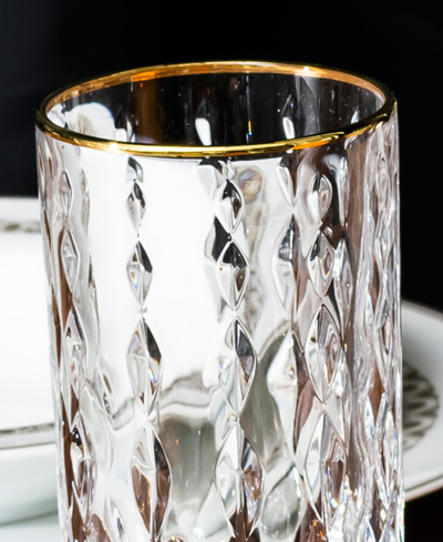 Lorren Home Trends Marilyn Gold-tone High Ball Tumblers, Set Of 4 In Gold