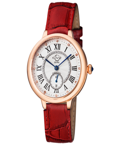 Shop Gv2 By Gevril Women's Rome Red Leather Watch 36mm