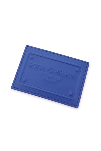 Shop Dolce & Gabbana Embossed Logo Leather Cardholder