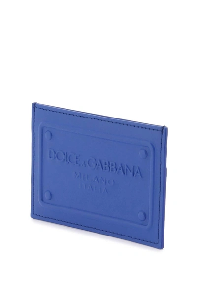 Shop Dolce & Gabbana Embossed Logo Leather Cardholder