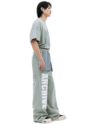B1archive Wide Leg Sweatpant In Green