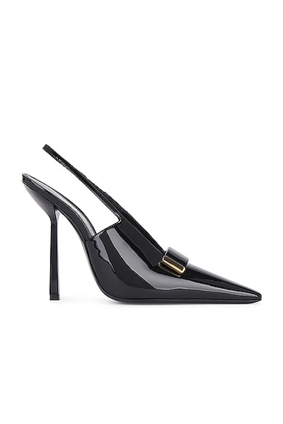 Saint Laurent Madame Patent-leather Slingback Pumps In Black