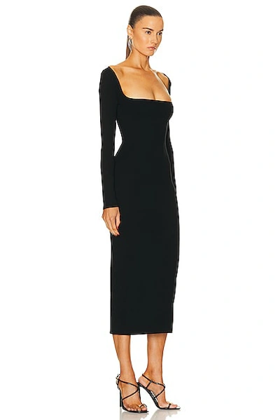 Shop Zeynep Arcay U-neck Midi Knit Dress In Black