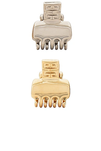 Shop Givenchy Small Hair Clip Set In Golden & Silvery