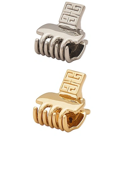 Shop Givenchy Small Hair Clip Set In Golden & Silvery