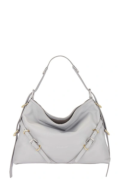Shop Givenchy Medium Voyou Bag In Light Grey
