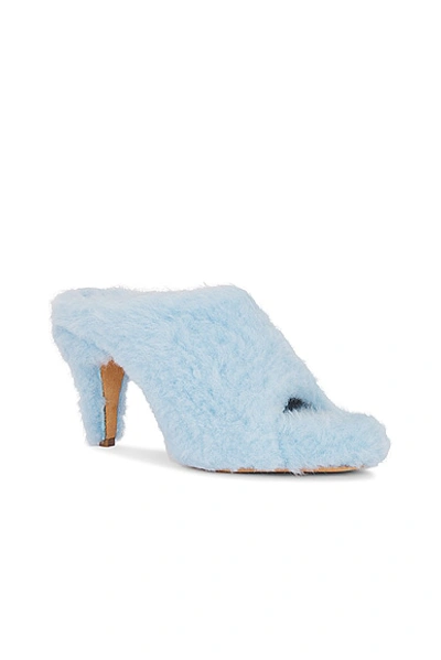 Shop Khaite Marion Shearling Sandal In Baby Blue