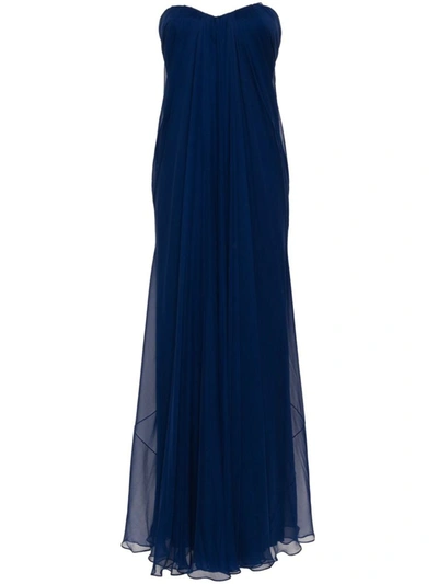 Shop Alexander Mcqueen Bustier Dress In Blue