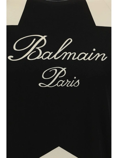 Shop Balmain T-shirts In Got Crème/noir