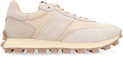 Shop Tod's 1t Leather Low-top Sneakers In Beige