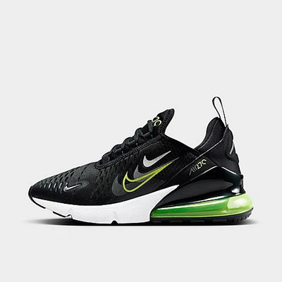 Shop Nike Big Kids' Air Max 270 Casual Shoes In Black/smoke Grey/anthracite/volt