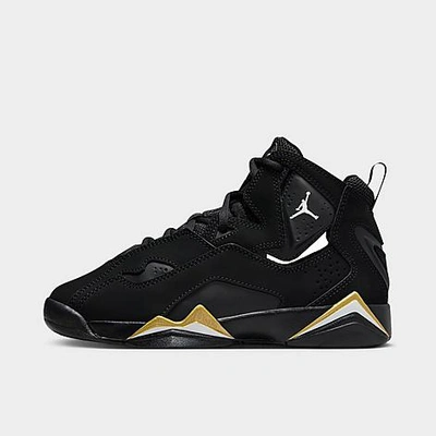 Shop Nike Jordan Boys' Big Kids' Jordan True Flight Basketball Shoes In Black/white/metallic Gold