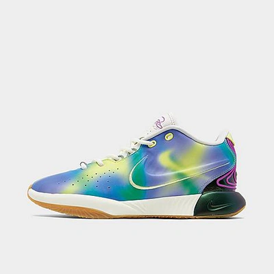 Shop Nike Big Kids' Lebron 21 Se Basketball Shoes Size 6.5 In Multicolor/sail/luminous Green