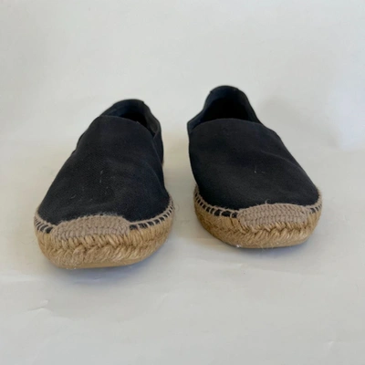 Pre-owned Saint Laurent Logo Embroidered Espadrille Flats, Mens Size 42