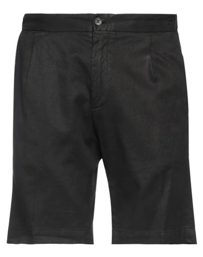 Shop Devore Incipit Man Shorts & Bermuda Shorts Black Size 28 Linen, Cotton, Elastane