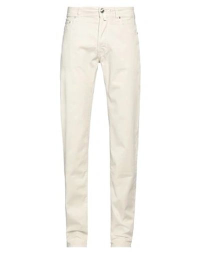 Shop Jacob Cohёn Man Pants Ivory Size 32 Cotton, Elastane In White