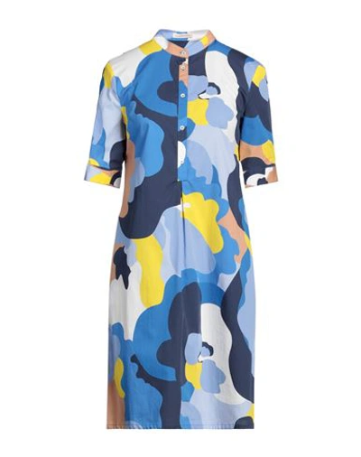 Shop Camicettasnob Woman Midi Dress Blue Size 10 Cotton