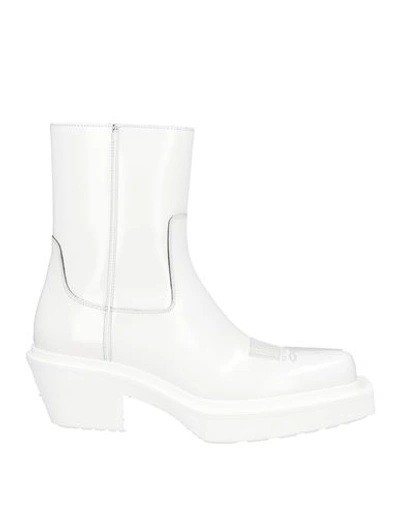 Shop Vtmnts Man Ankle Boots White Size 7 Soft Leather