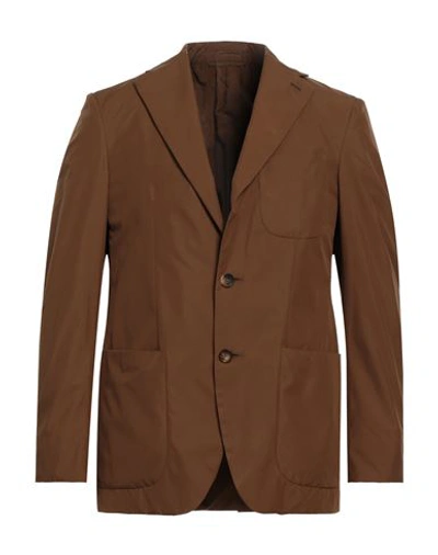 Shop Caruso Man Blazer Brown Size 42 Polyester