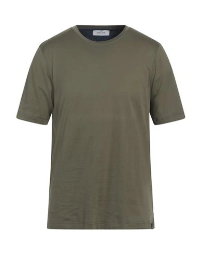 Shop Gran Sasso Man T-shirt Military Green Size 42 Cotton