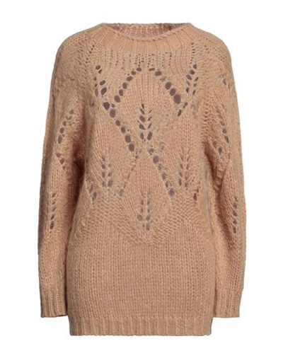 Shop Twinset Woman Sweater Sand Size Xs/s Polyamide, Mohair Wool, Wool In Beige