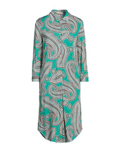 Camicettasnob Woman Midi Dress Emerald Green Size 8 Viscose, Elastane In Green