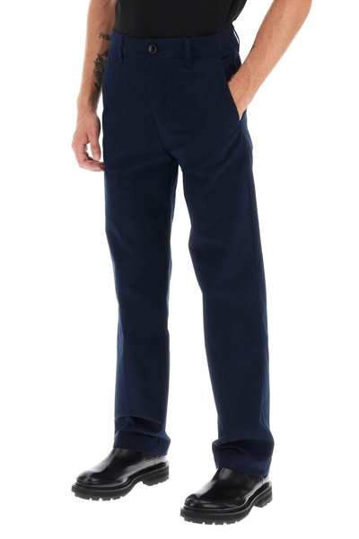 Shop Ami Alexandre Mattiussi Ami Alexandre Matiussi Cotton Chino Pants Men In Blue