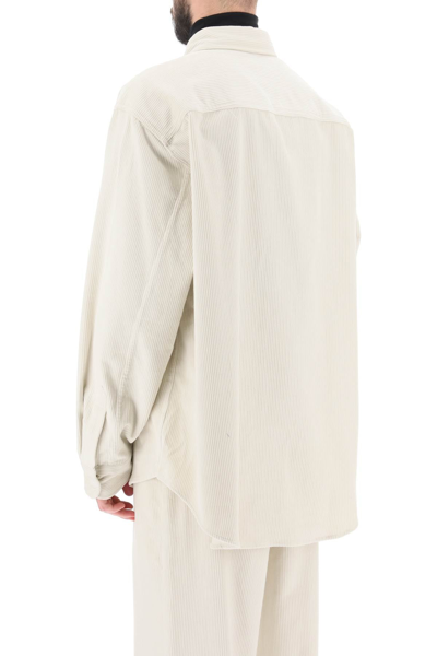 Shop Ami Alexandre Mattiussi Ami Alexandre Matiussi Cotton Corduroy Overshirt Men In White