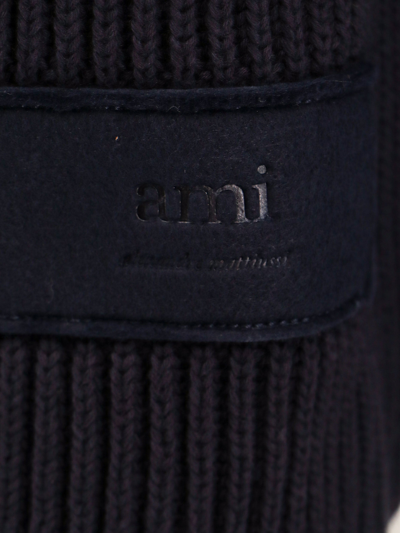 Shop Ami Alexandre Mattiussi Ami Paris Man Sweater Man Blue Knitwear