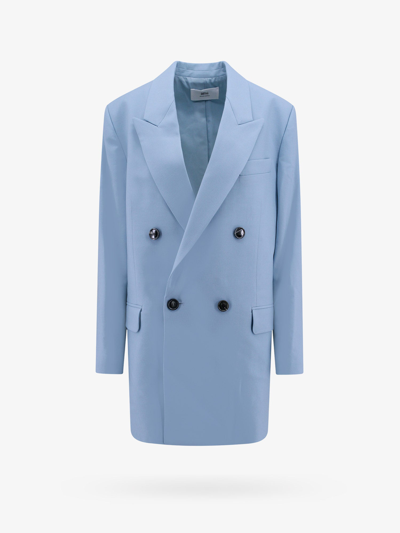 Shop Ami Alexandre Mattiussi Ami Paris Woman Blazer Woman Blue Blazers E Vests
