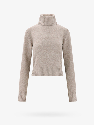 Shop Ami Alexandre Mattiussi Ami Paris Woman Sweater Woman Beige Knitwear In Cream