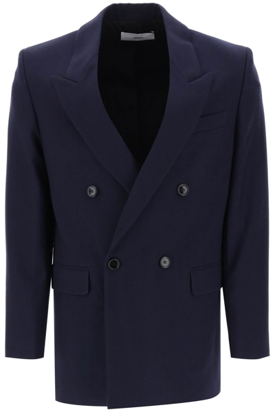 Shop Ami Alexandre Mattiussi Ami Alexandre Matiussi Wool Serge Double-breasted Blazer Men In Blue