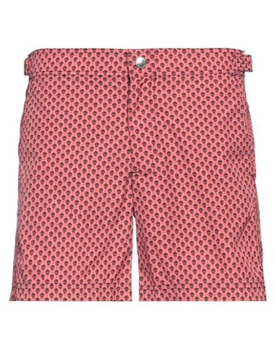 Shop Alexander Mcqueen Man Shorts & Bermuda Shorts Coral Size 28 Polyamide, Polyester In Red