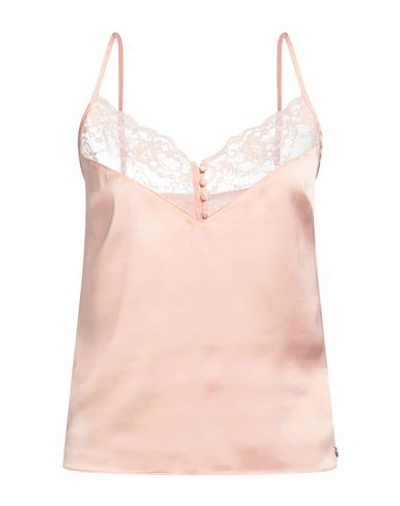 Shop Guess Woman Top Salmon Pink Size S Polyester