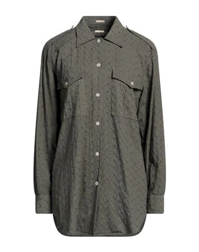 Massimo Alba Woman Shirt Military Green Size M Cotton In Green
