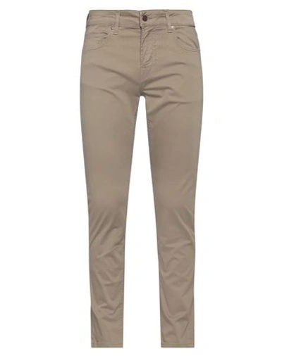 Shop Guess Man Pants Dove Grey Size 32w-32l Cotton, Elastane