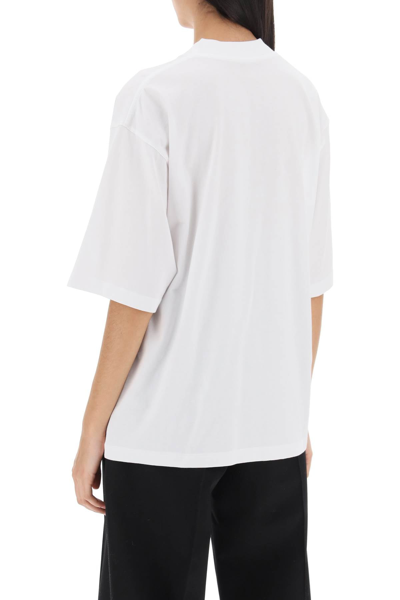 Shop Marni Wavy Logo Oversized T-shirt Women In White