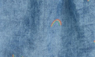 Tucker + Tate Print Chambray Dress In Blue Ocean Ditsy Rainbows