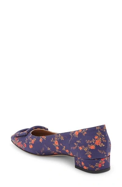 Ann Mashburn Buckle Flat In Navy Red Elizabeth Liberty