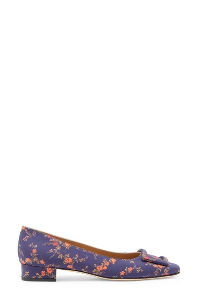 Ann Mashburn Buckle Flat In Navy Red Elizabeth Liberty