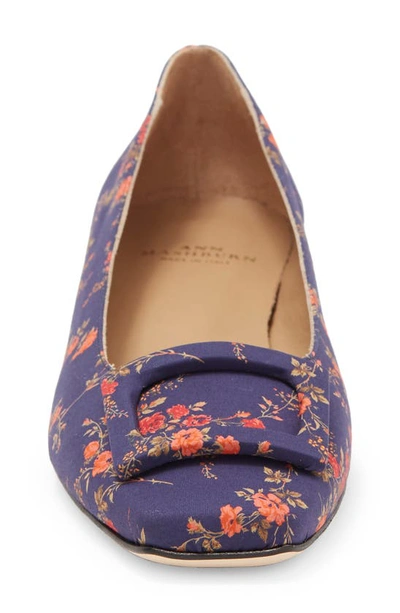 Ann Mashburn Buckle Flat In Navy Red Elizabeth Liberty