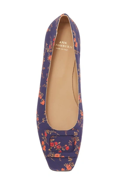 Ann Mashburn Buckle Flat In Navy Red Elizabeth Liberty