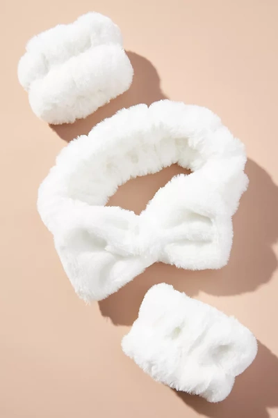 Shop By Anthropologie Faux Fur Bow Headband In White